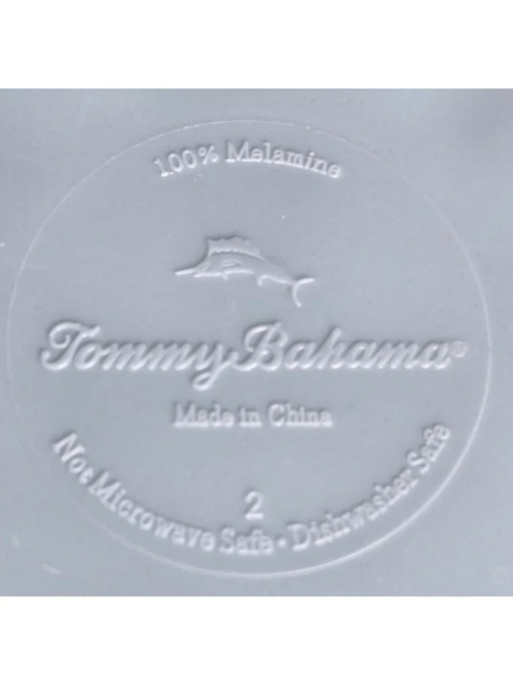 4 Tommy Bahama Blue / Aqua 10.75” Hobnail Square Melamine Dinner Plates